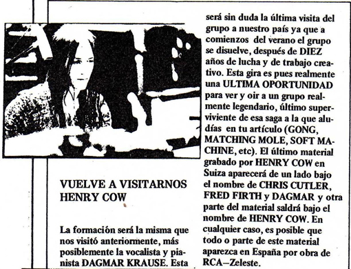 Henry Cow (Disco Express' 78)